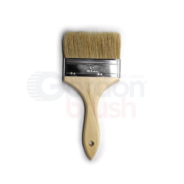 4 Natural Bristle and Wood Handle Chip Brush, PK12
